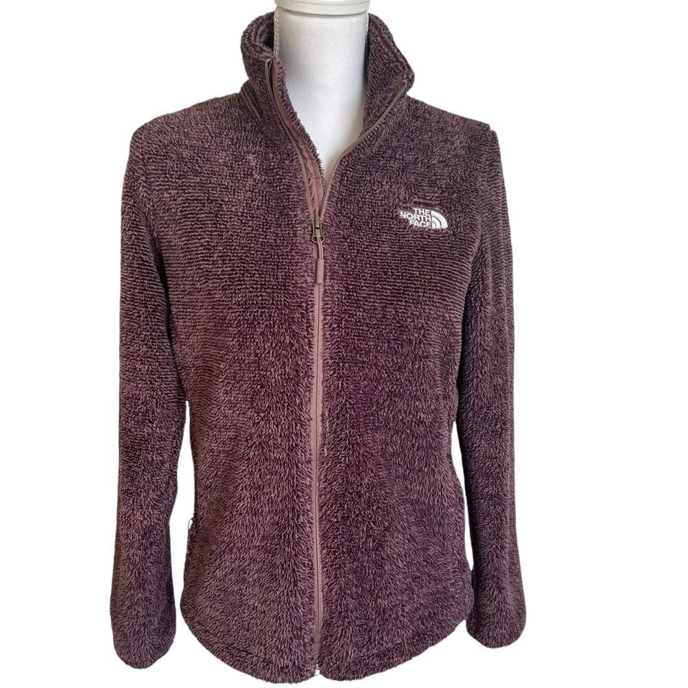 The North Face Womens Jacket Size S/P Small Petite Burgundy Furry Zip Pockets